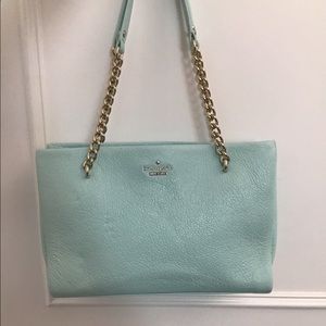 NWOT Kate Spade mint green/turquoise leather bag with gold hardware